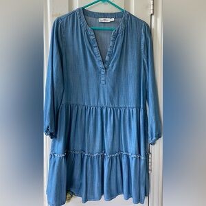 Vineyard Vines Chambray Tiered Dress